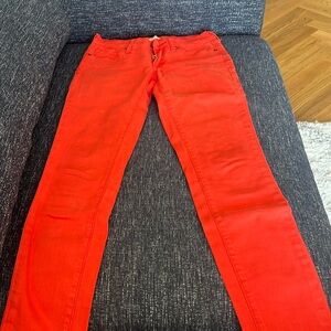 Lucky brand skinny jeans! Orange color. Great for fall
